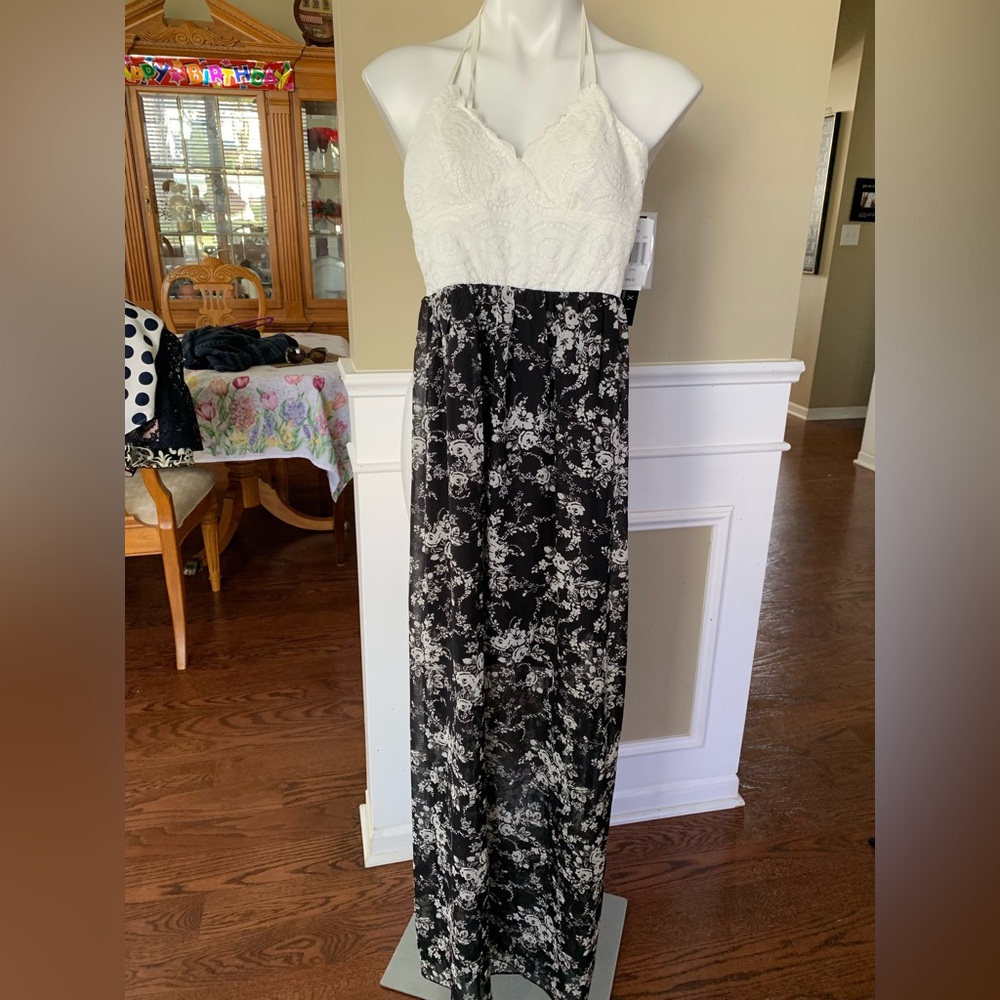 NWT Lace top and chiffon dress.